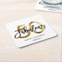 Fabulous 50th | Chic Gold Fun Modern Birthday