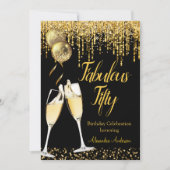 Fabulous 50th day Glitter Gold Champagne 2 Kaart (Voorkant)