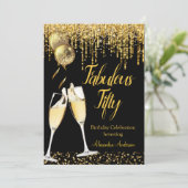 Fabulous 50th day Glitter Gold Champagne 2 Kaart (Staand voorkant)