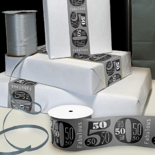 Fabulous 50th Verjaardag Typografie Lint