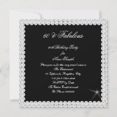 Fabulous 60 Photo Elegant Black White Birthday 3 Kaart (Achterkant)