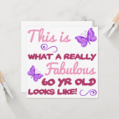 Fabulous 60th Birthday Kaart (Voorkant / Achterkant in situ)