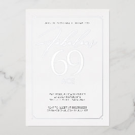 Fabulous 69 Elegant 69th Birthday Folie Invitation Folie Uitnodiging