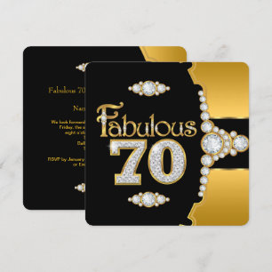 Fabulous 70.70e verjaardag Gold Black Diamond Kaart