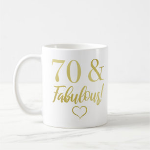 Fabulous 70th Birthday (Gold) Koffiemok