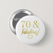 Fabulous 70th Birthday (Gold) Ronde Button 5,7 Cm (Voorkant /achterkant)