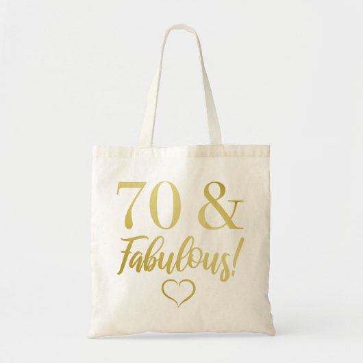 Fabulous 70th Birthday (Gold) Tote Bag (Voorkant)