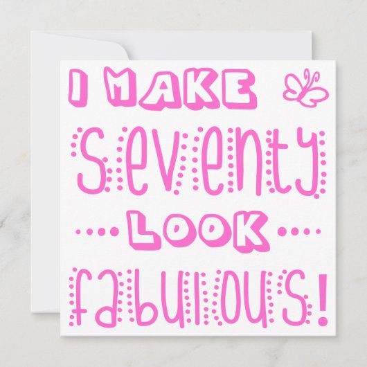 Fabulous 70th Birthday Kaart (Voorkant)