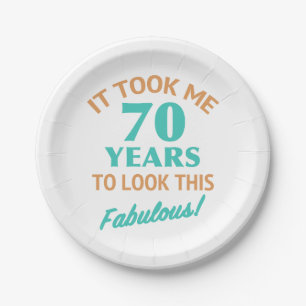 Fabulous 70th Birthday Papieren Bordje
