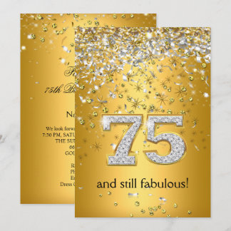 Fabulous 75 Gouden Zilveren Slierten 75ste Verjaar Kaart
