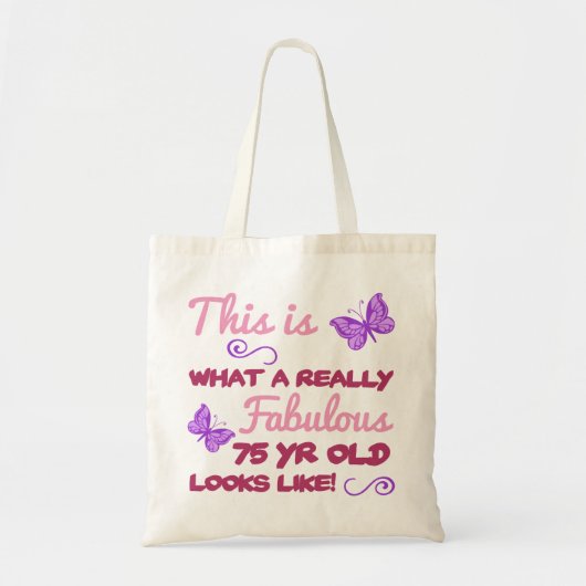 Fabulous 75th Birthday Tote Bag (Voorkant)