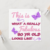 Fabulous 80th Birthday Kaart (Voorkant / Achterkant in situ)