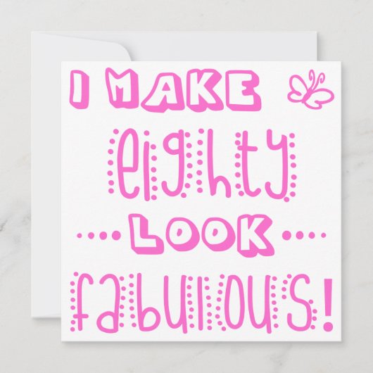 Fabulous 80th Birthday Kaart (Voorkant)