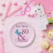 Fabulous 80th Birthday Papieren Bordje (Feest)