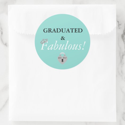 Fabulous and Afstuderen Celebration Party Ronde Sticker (Tas)