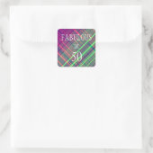 Fabulous at 50 Glitch Square Sticker (Sac)