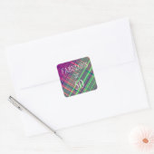 Fabulous at 50 Glitch Square Sticker (Enveloppe)