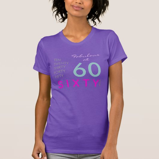 Fabulous at 60 mod Zestigste verjaardag T-Shirt (Voorkant)