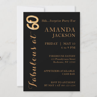 Fabulous at Sixty Surprise Anniversaire Invitation