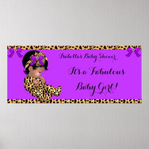 Fabulous Baby shower Baby Cute Girl Leopard 3 Poster