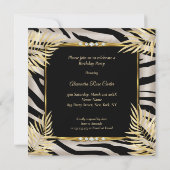 Fabulous Beige Gold Palms zebra Champagne Kaart (Achterkant)