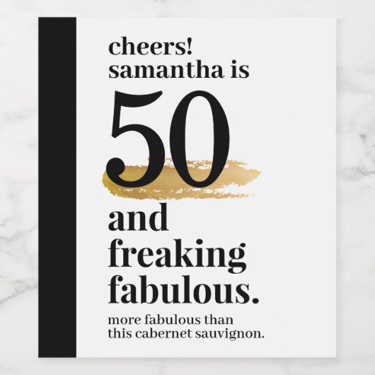 Fabulous Birthday Custom Age Funny Wijn Etiket (Enkel label)