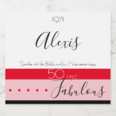 Fabulous Birthday Food and Beverage Label Set Sparkling Wijnetiket (Enkel label)