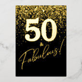  Fabulous Birthday Photo Gold Foil Invitation (Recto)