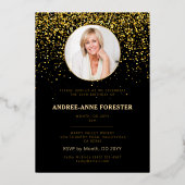  Fabulous Birthday Photo Gold Foil Invitation (Verso)
