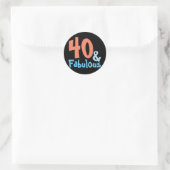 Fabulous Black Birthday Party Ronde Sticker (Tas)