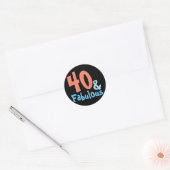 Fabulous Black Birthday Party Ronde Sticker (Envelop)