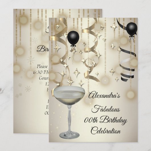 Fabulous Champagne Sepia Lights Save The Date (Voorkant / Achterkant)