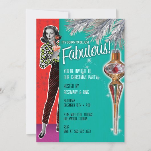 Fabulous Christmas Party uitnodiging (Voorkant)