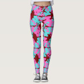 Fabulous Deep Red Phase Shift Pattern Leggings (Voorkant)