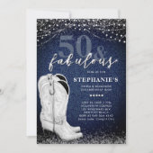 Fabulous Denim Diamonds Boot Country 50th Verjaard Kaart (Voorkant)