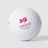 Fabulous Dertig Verjaardag Hers gepersonaliseerd Golfballen (Voorkant)