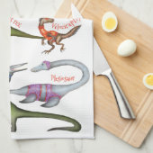 Fabulous dinosaurussen theedoek (Quarter Fold)