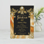 Fabulous Elegant 60th Birthday Silk Gold Diamonds Kaart (Staand voorkant)