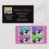 " Fabulous Eyewear" Cartes de visite DIVA (Devant / Derrière)