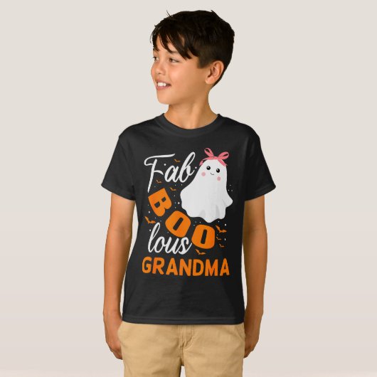 Fabulous Faboolous Grandma Ghost Halloween T-shirt (Voorkant volledig)