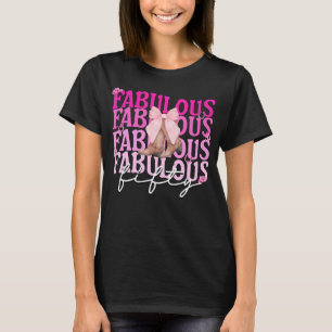 Fabulous Fifty Pink Bow Boots 50ste verjaardag T-shirt