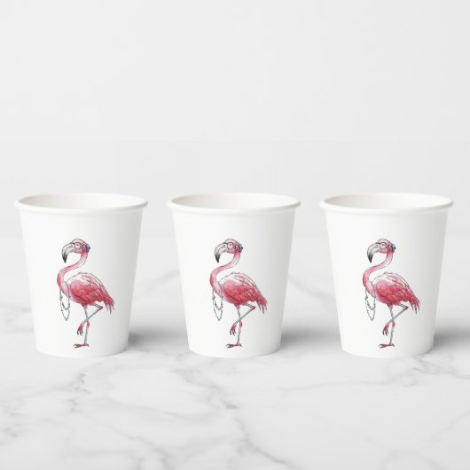 Fabulous Flamingo Papieren Bekers (Multi)