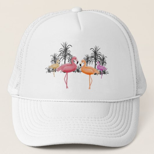 Fabulous Flamingos Trucker Pet (Voorkant)