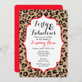 Fabulous Forty Leopard Print Kaart (Voorkant / Achterkant)