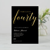 Fabulous Fourty BIrthday Foil Invitation (Debout devant)