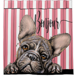 Fabulous Frenchie French Bulldog Shower Curtain Douchegordijn