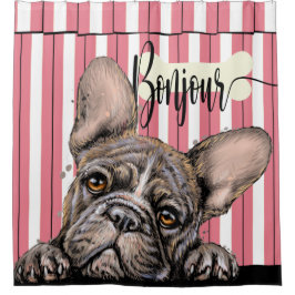 Fabulous Frenchie French Bulldog Shower Curtain Douchegordijn