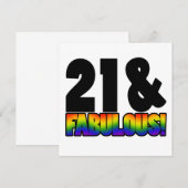 Fabulous Gay 21st Birthday Kaart (Voorkant / Achterkant)