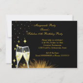 Fabulous Gold Black Masquerade Birthday Party Kaart (Achterkant)