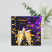 Fabulous Gold Lights Champagne Birthday Kaart (Staand voorkant)